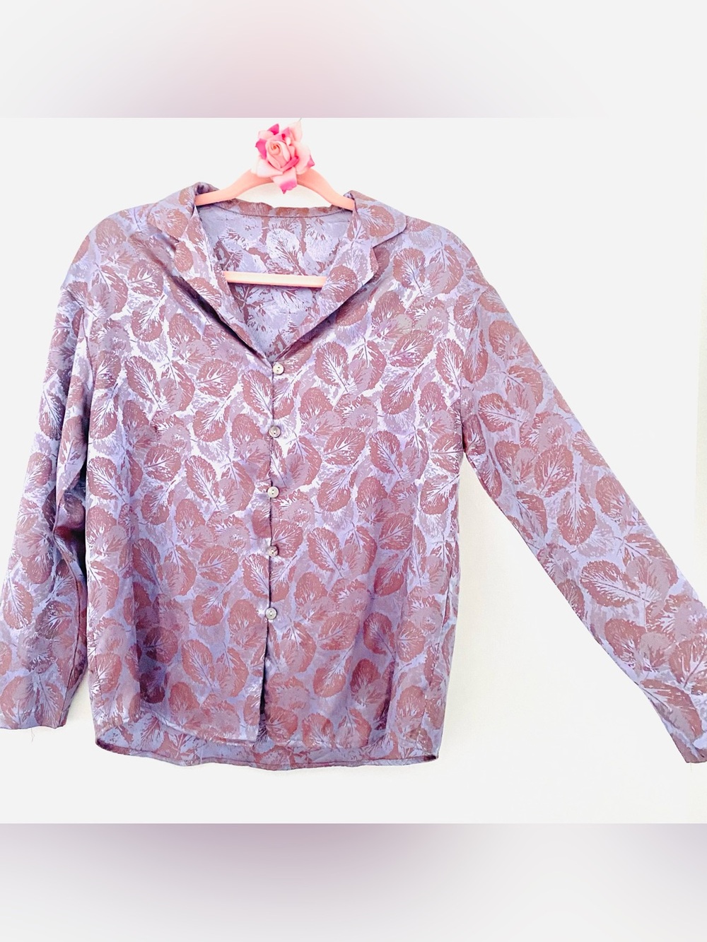 💕Pretty Purple Metallic Feather Print Camisole Top 
SZ XS